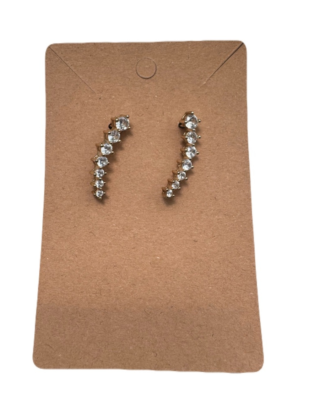 Silver Crystal Ear Climbers Earrings